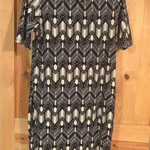 LuLaRoe Black and White Chevron Midi Dress